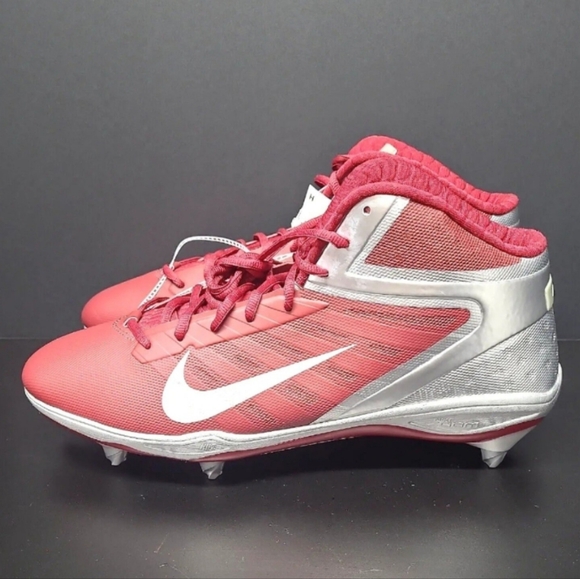 NIKE Alpha Talon Elite Football Cleats #526208-612, NWOT, Sz 16, Maroon, Silver - Picture 2 of 9